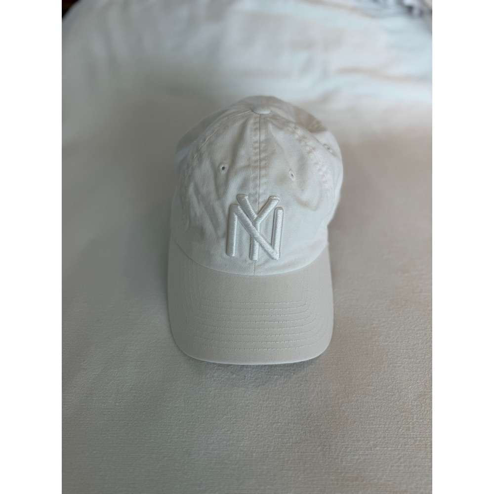 American Needle NY Baseball Hat Unisex OS White Cotton Embroidered Logo Cap